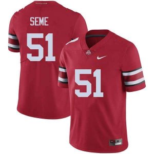 NCAA Ohio State Buckeyes Men's #51 Nick Seme Red Nike Football College Jersey FBU0845NX